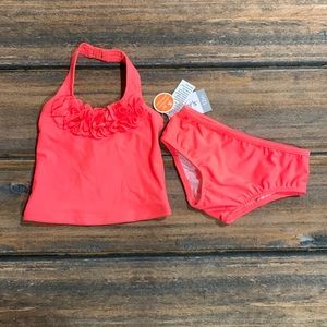 New with tags! Carter’ Toddler 2 Piece Swim Suit Neon Orange 12 Months